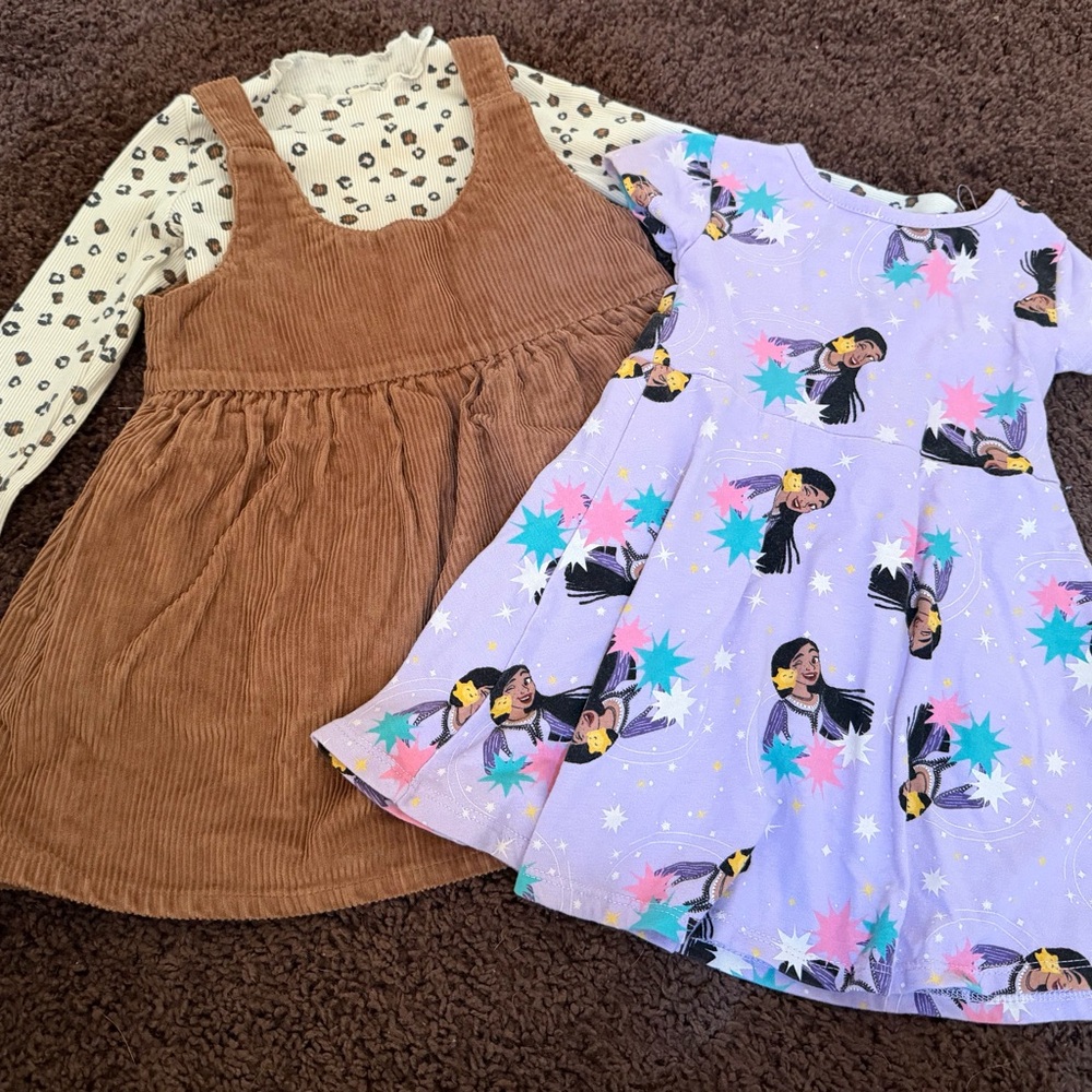 Carter's Brown Corduroy and Lavender Wish Printed Dress Set